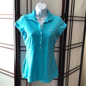 Express turquoise polo shirt